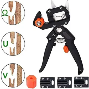 Grafting Cutting Tool + 3 Blades Including Garden Fruit Tree Pruning Shears Scissor
